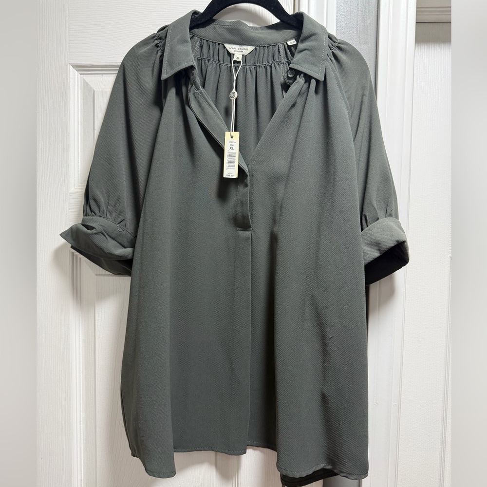 Max Studio London short sleeve blouse new with tags size xl